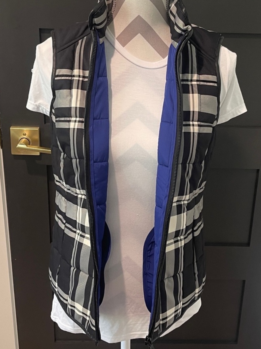 Ralph Lauren Preppy Plaid Quilted Vest Size S